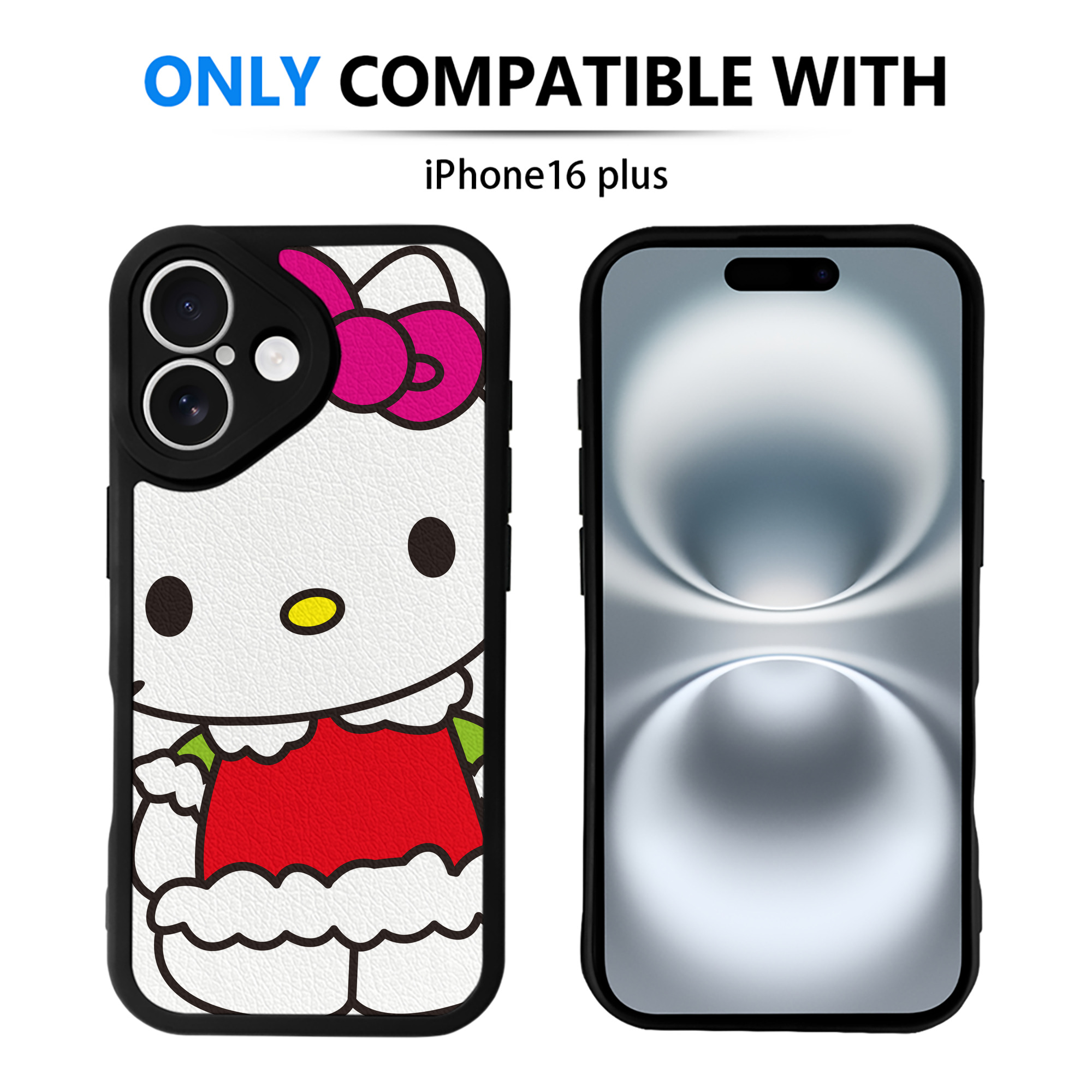 （画像用） Hello Kitty ハローキティ 【iPhone 16シリーズ対応】シリコンスマホケース（レザー調） 材質：シリコン